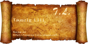 Tauszig Lili névjegykártya
